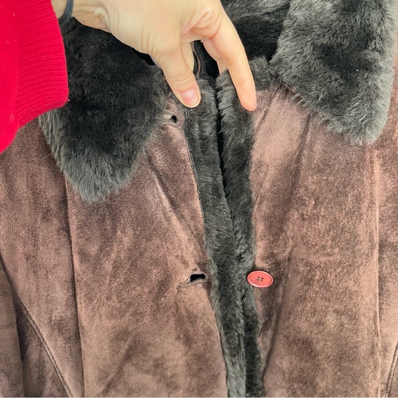 Steve by Searle Real Sheeing Sheepskin Chocolate Brown Coat - Picture 5 of 6